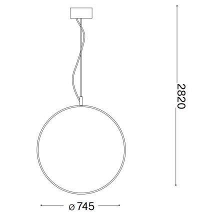Ideal Lux - LED Żyrandol na lince CIRCUS LED/36W/230V śr. 74,5 cm CRI 90 czarny
