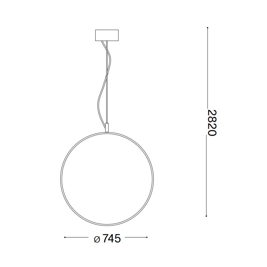 Ideal Lux - LED Żyrandol na lince CIRCUS LED/36W/230V śr. 74,5 cm CRI 90 czarny