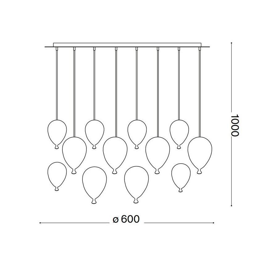 Ideal Lux - LED Żyrandol na lince CLOWN 12xG9/3W/230V śr. 60 cm kolorowa