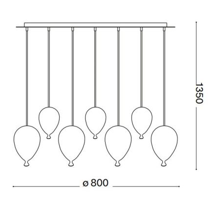 Ideal Lux - LED Żyrandol na lince CLOWN 7xG9/3W/230V 80 cm kolorowa