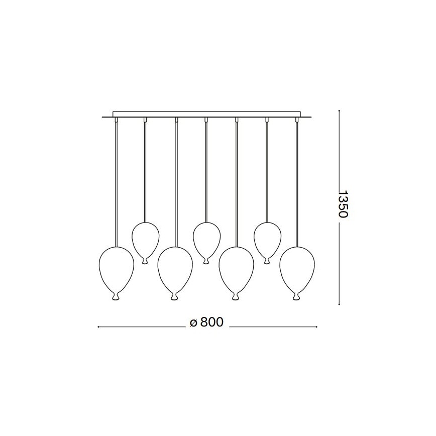 Ideal Lux - LED Żyrandol na lince CLOWN 7xG9/3W/230V 80 cm kolorowa