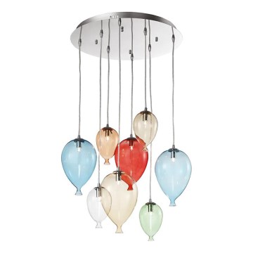 Ideal Lux - LED Żyrandol na lince CLOWN 8xG9/3W/230V śr. 50 cm kolorowa