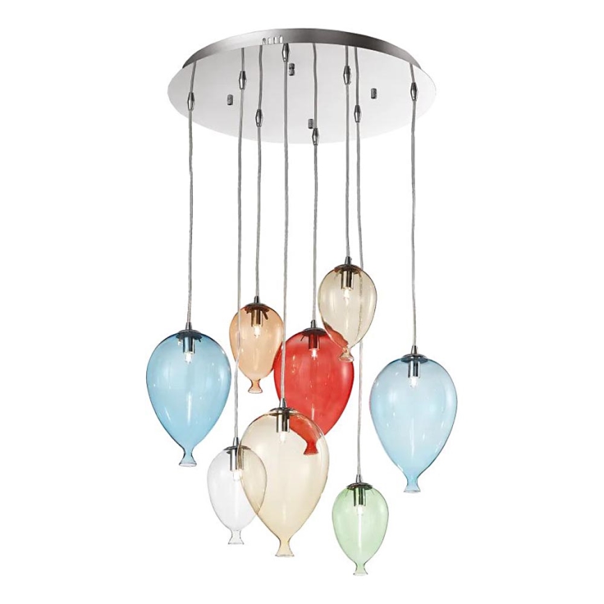 Ideal Lux - LED Żyrandol na lince CLOWN 8xG9/3W/230V śr. 50 cm kolorowa