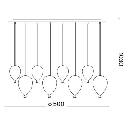 Ideal Lux - LED Żyrandol na lince CLOWN 8xG9/3W/230V śr. 50 cm kolorowa