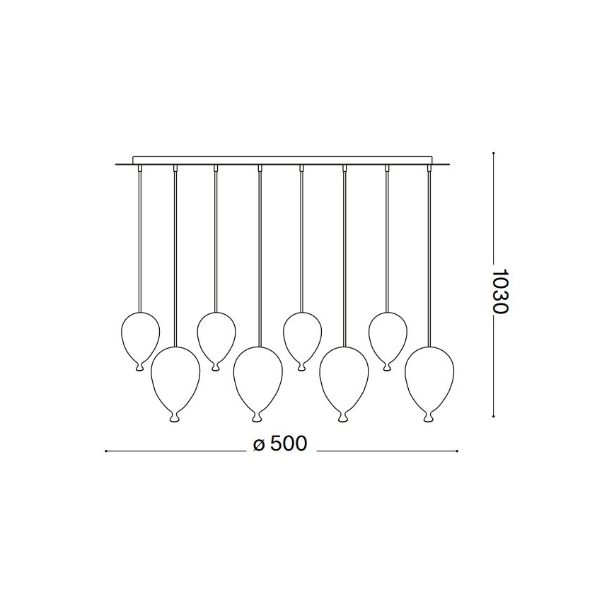 Ideal Lux - LED Żyrandol na lince CLOWN 8xG9/3W/230V śr. 50 cm kolorowa
