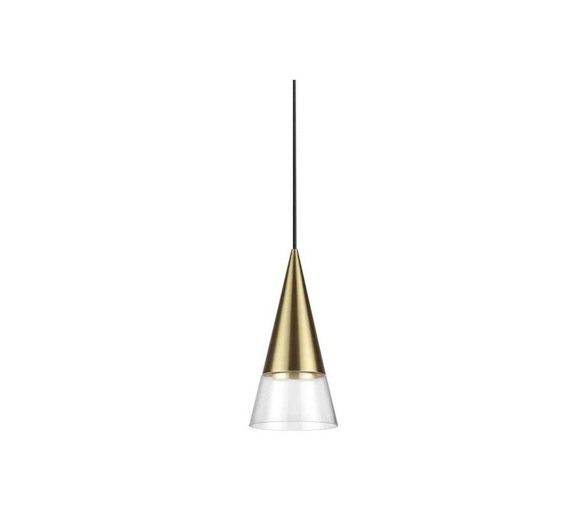 Ideal Lux - LED Żyrandol na lince CONO 1xGU10/7W/230V śr. 15 cm mosiądz