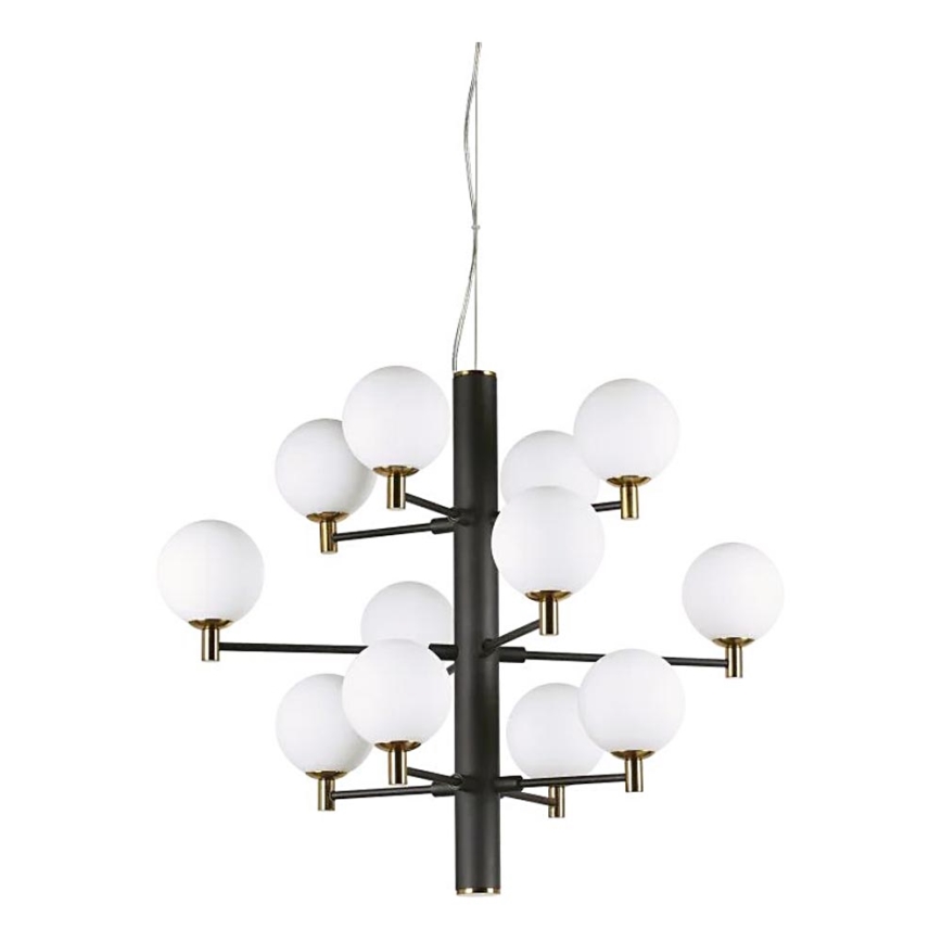 Ideal Lux - LED Żyrandol na lince COPERNICO 12xG9/3W/230V śr. 71 cm czarny