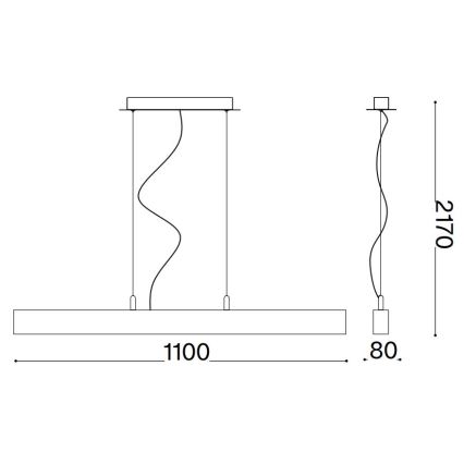 Ideal Lux - LED Żyrandol na lince CRAFT LED/32W/230V CRI 90 buk