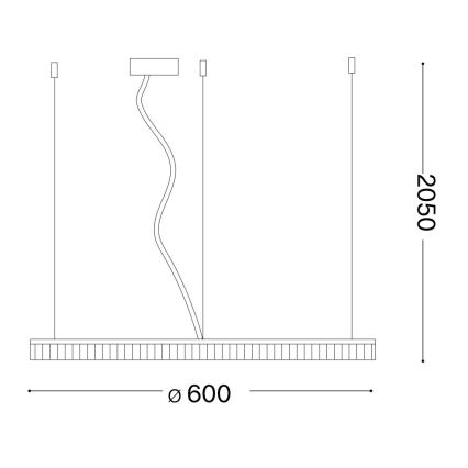 Ideal Lux - LED Żyrandol na lince CROWN LED/30W/230V 3000K śr. 60 cm CRI 90 mosiądz