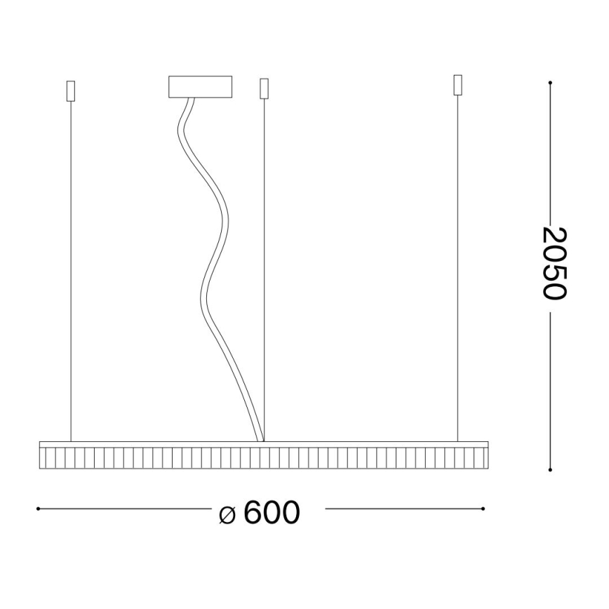 Ideal Lux - LED Żyrandol na lince CROWN LED/30W/230V 3000K śr. 60 cm CRI 90 mosiądz