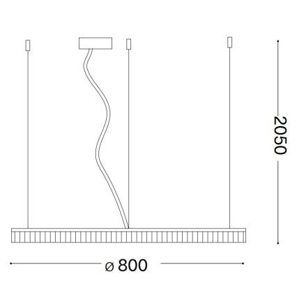 Ideal Lux - LED Żyrandol na lince CROWN LED/42W/230V 3000K śr. 80 cm CRI 90 mosiądz