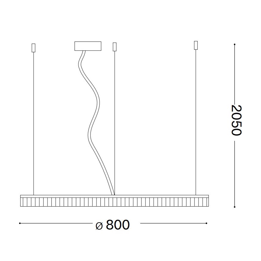 Ideal Lux - LED Żyrandol na lince CROWN LED/42W/230V 3000K śr. 80 cm CRI 90 mosiądz