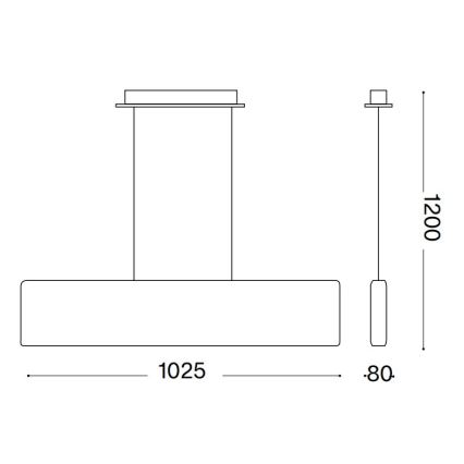 Ideal Lux - LED Żyrandol na lince DESK LED/32W/230V 102,5 cm CRI 90 biały
