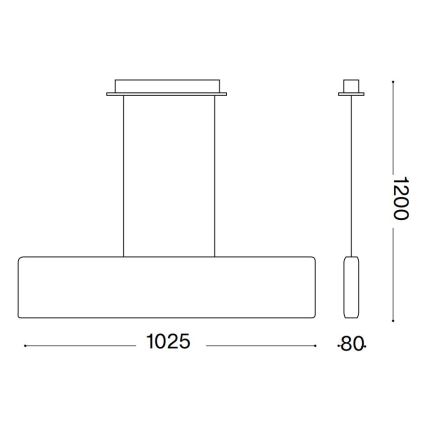 Ideal Lux - LED Żyrandol na lince DESK LED/32W/230V 102,5 cm CRI 90 czarny