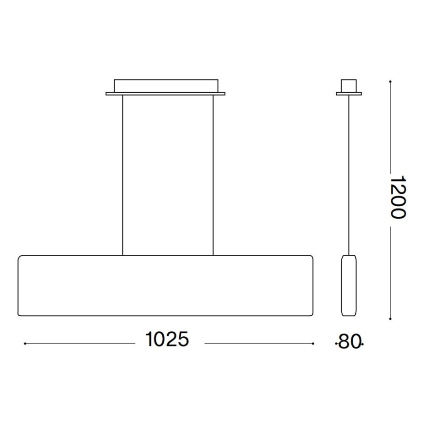 Ideal Lux - LED Żyrandol na lince DESK LED/32W/230V 102,5 cm CRI 90 czarny