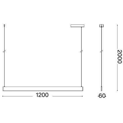 Ideal Lux - LED Żyrandol na lince DESK LED/36W/230V 120 cm CRI 90 biały