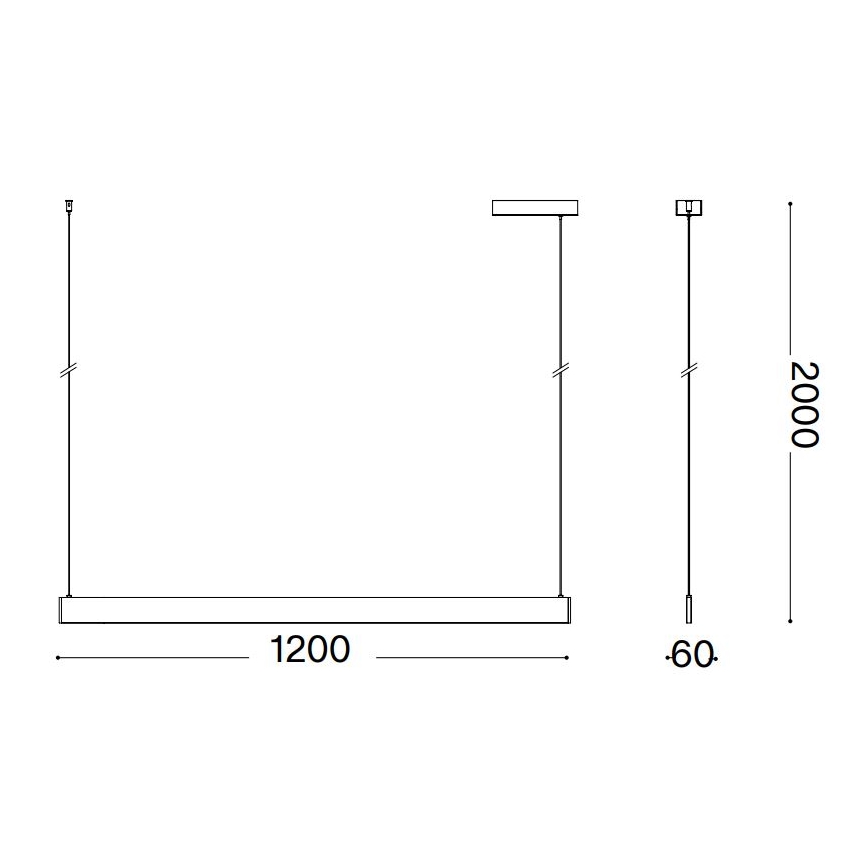 Ideal Lux - LED Żyrandol na lince DESK LED/36W/230V 120 cm CRI 90 biały