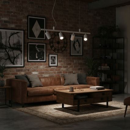 Ideal Lux - LED Żyrandol na lince DYNAMITE 4xGU10/7W/230V CRI 90 biały