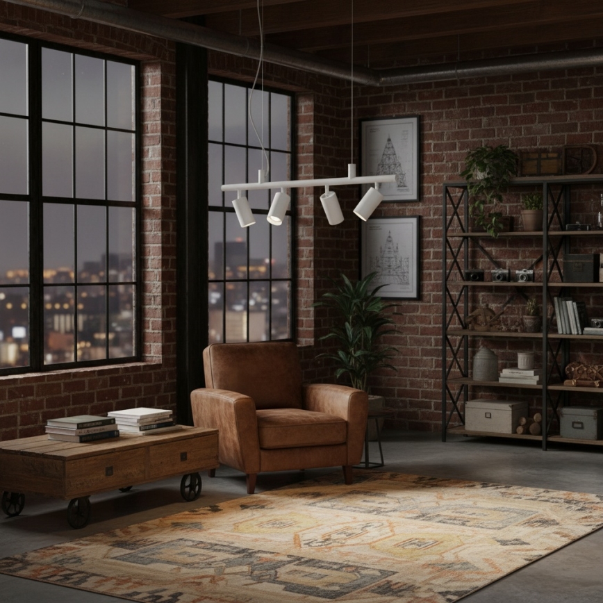 Ideal Lux - LED Żyrandol na lince DYNAMITE 4xGU10/7W/230V CRI 90 biały