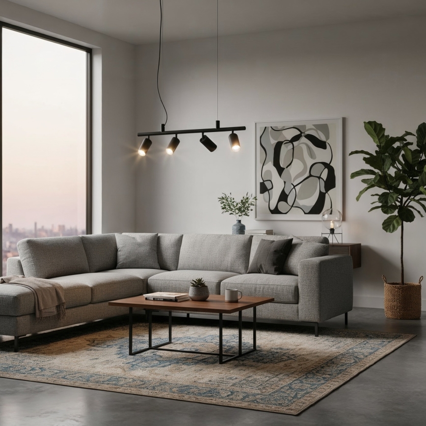 Ideal Lux - LED Żyrandol na lince DYNAMITE 4xGU10/7W/230V CRI 90 czarny