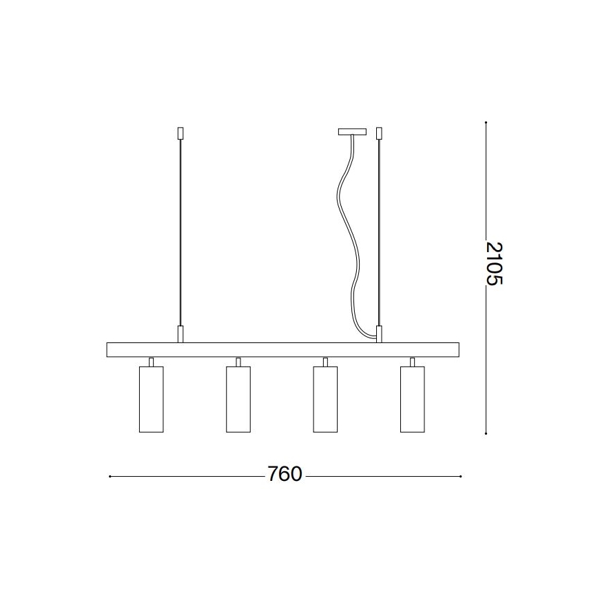 Ideal Lux - LED Żyrandol na lince DYNAMITE 4xGU10/7W/230V CRI 90 czarny/mosiądz