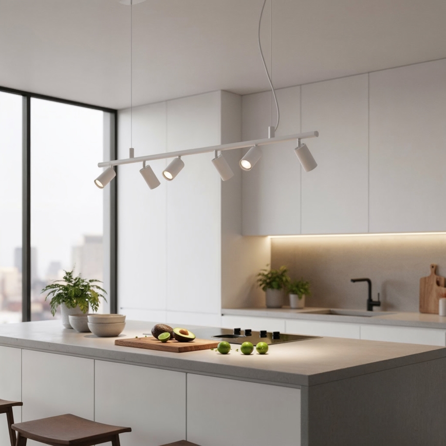 Ideal Lux - LED Żyrandol na lince DYNAMITE 6xGU10/7W/230V CRI 90 biały