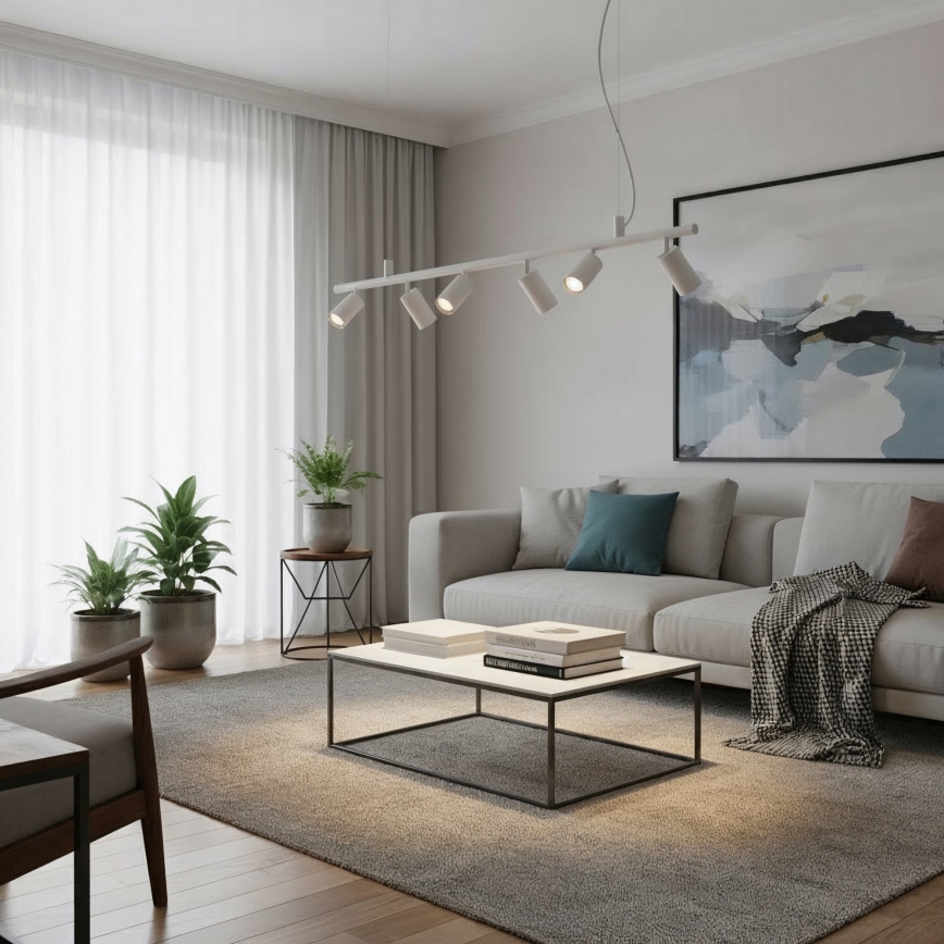 Ideal Lux - LED Żyrandol na lince DYNAMITE 6xGU10/7W/230V CRI 90 biały