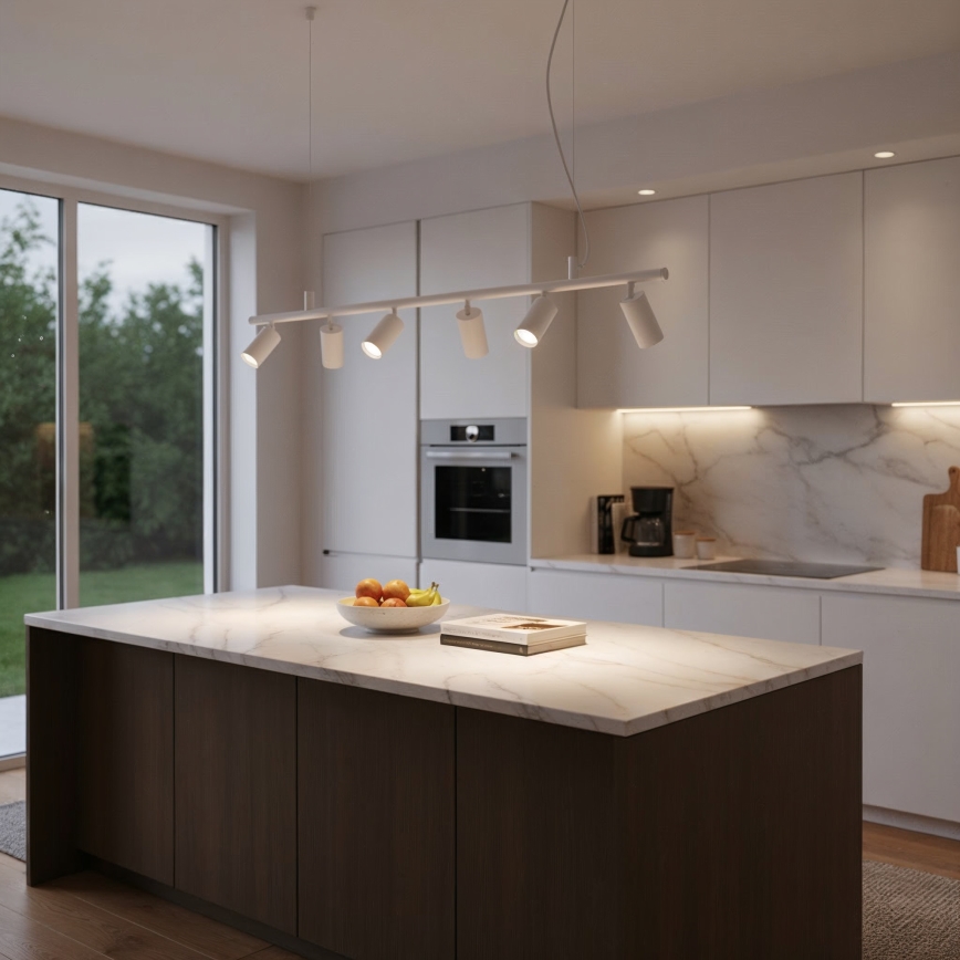 Ideal Lux - LED Żyrandol na lince DYNAMITE 6xGU10/7W/230V CRI 90 biały