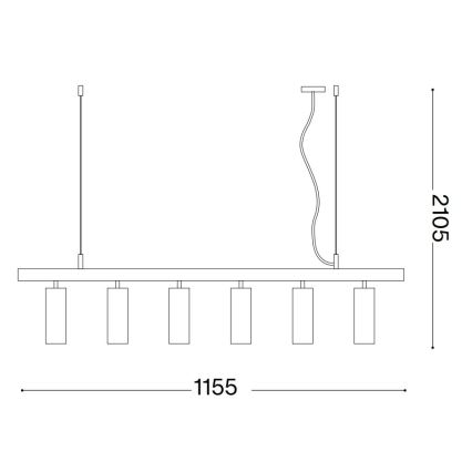 Ideal Lux - LED Żyrandol na lince DYNAMITE 6xGU10/7W/230V CRI 90 biały