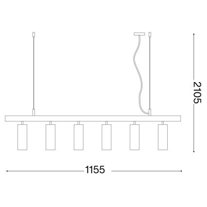 Ideal Lux - LED Żyrandol na lince DYNAMITE 6xGU10/7W/230V CRI 90 czarny