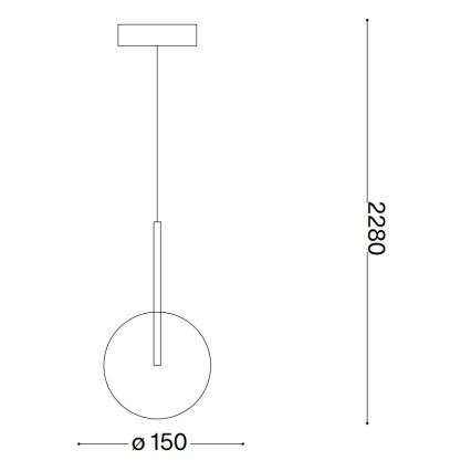 Ideal Lux - LED Żyrandol na lince EQUINOXE 1xG4/2W/230V śr. 15 cm mosiądz/przezroczysty