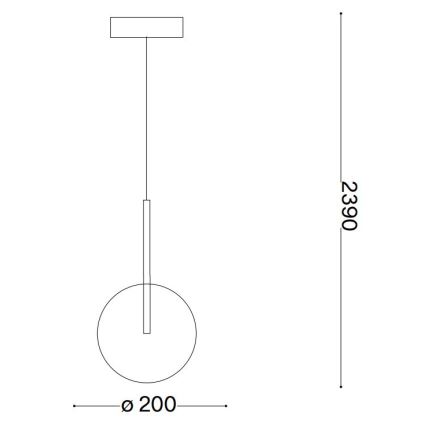 Ideal Lux - LED Żyrandol na lince EQUINOXE 1xG4/2W/230V śr. 20 cm mosiądz/dymny