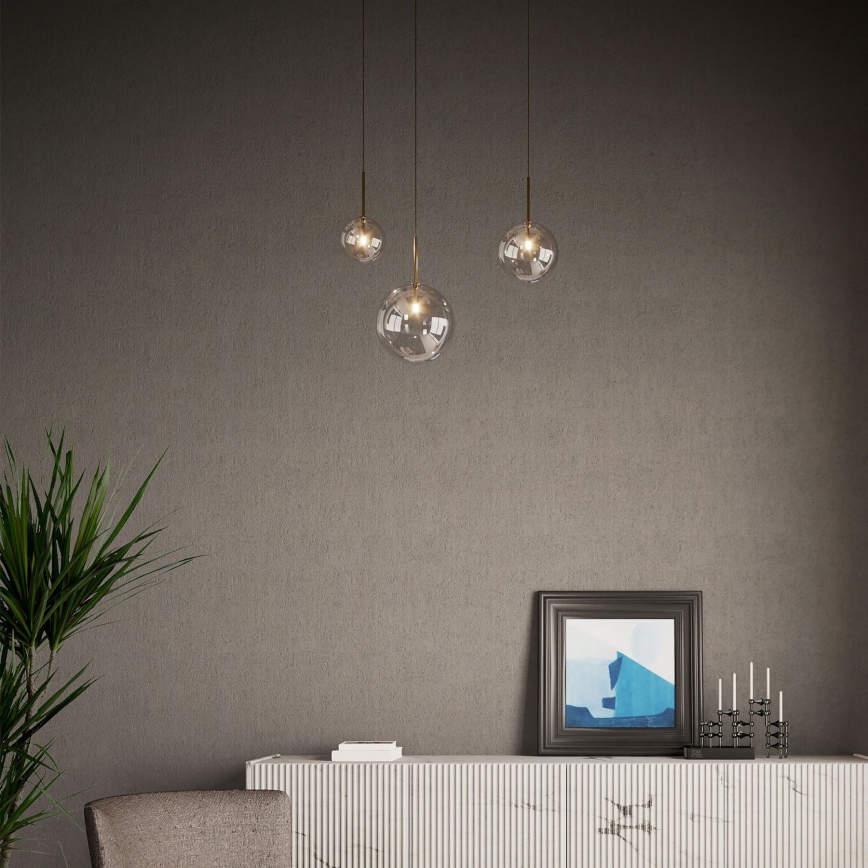 Ideal Lux - LED Żyrandol na lince EQUINOXE 1xG4/2W/230V śr. 25 cm mosiądz/dymny
