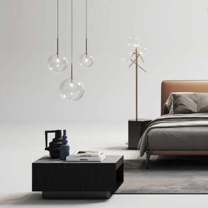 Ideal Lux - LED Żyrandol na lince EQUINOXE 1xG4/2W/230V śr. 25 cm mosiądz/przezroczysty