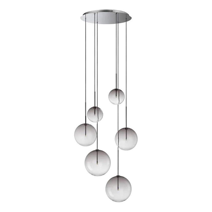 Ideal Lux - LED Żyrandol na lince EQUINOXE 6xG4/2W/230V śr. 65 cm chrom błyszczący/dymny