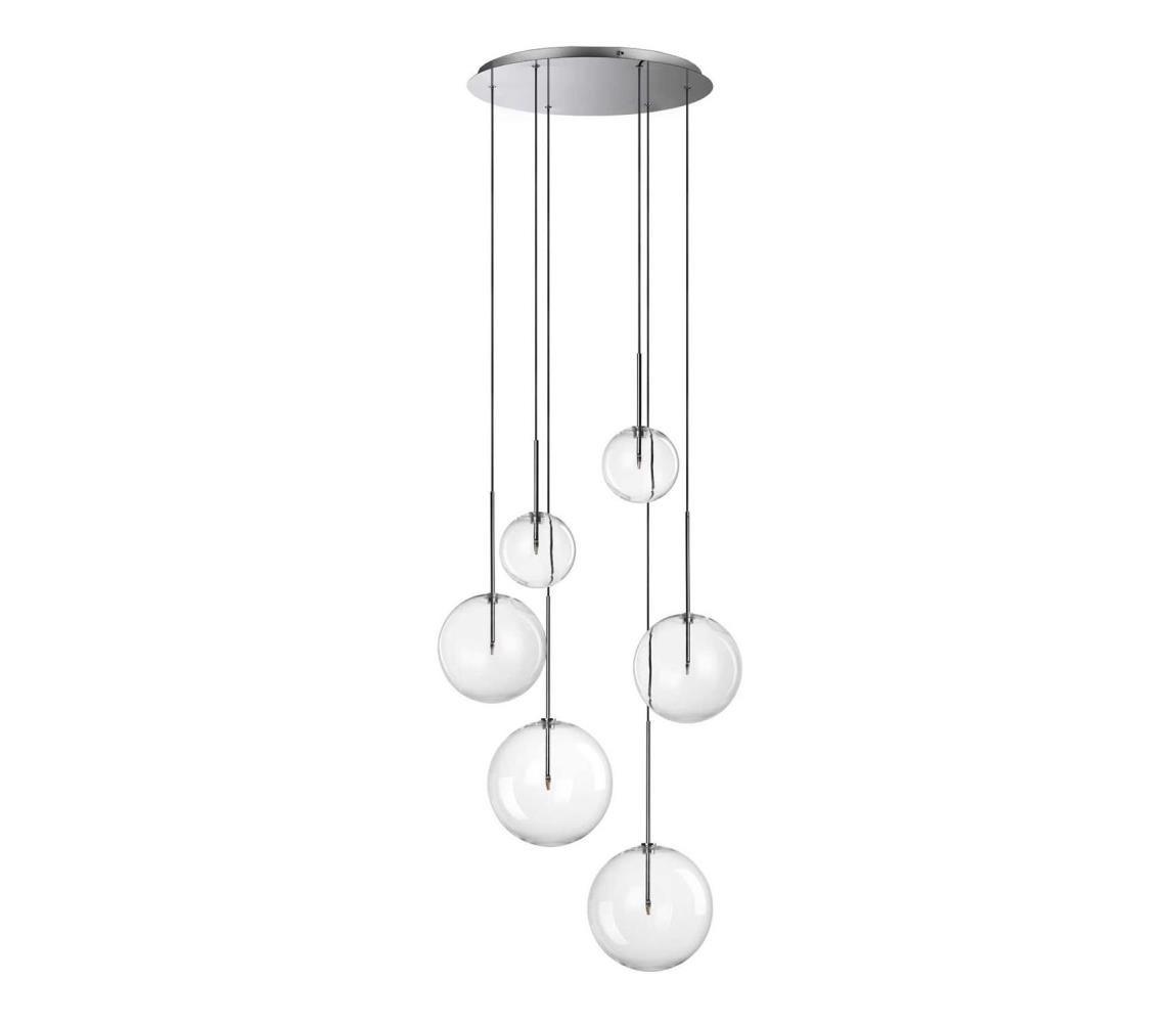 Ideal Lux - LED Żyrandol na lince EQUINOXE 6xG4/2W/230V śr. 65 cm chrom/przezroczysty