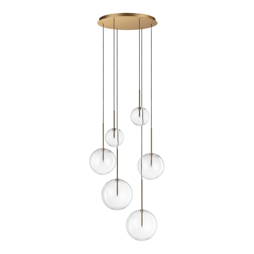 Ideal Lux - LED Żyrandol na lince EQUINOXE 6xG4/2W/230V śr. 65 cm mosiądz/przezroczysty