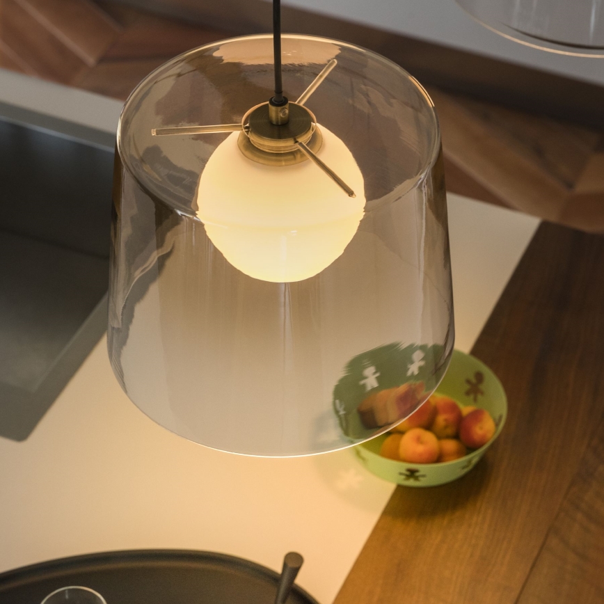 Ideal Lux - LED Żyrandol na lince FADE 1xG9/3W/230V śr. 27,3 cm złoty/dymna