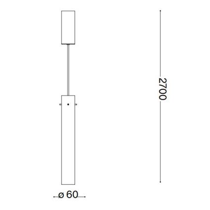 Ideal Lux - LED Żyrandol na lince FLAM LED/10W/230V śr. 6 cm CRI 90 szary