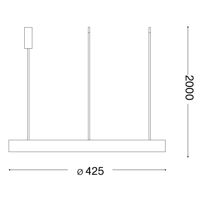 Ideal Lux - LED Żyrandol na lince GEMINI LED/38W/230V śr. 42,5 cm CRI 90 czarny