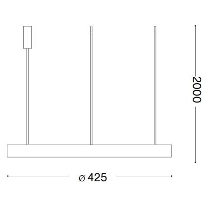 Ideal Lux - LED Żyrandol na lince GEMINI LED/38W/230V śr. 42,5 cm CRI 90 czarny