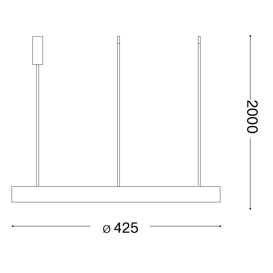 Ideal Lux - LED Żyrandol na lince GEMINI LED/38W/230V śr. 42,5 cm CRI 90 czarny
