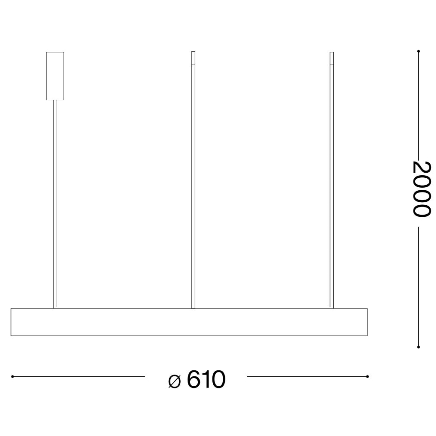 Ideal Lux - LED Żyrandol na lince GEMINI LED/48W/230V śr. 61 cm CRI 90 czarny