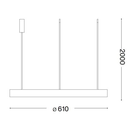 Ideal Lux - LED Żyrandol na lince GEMINI LED/48W/230V śr. 61 cm CRI 90 złoty