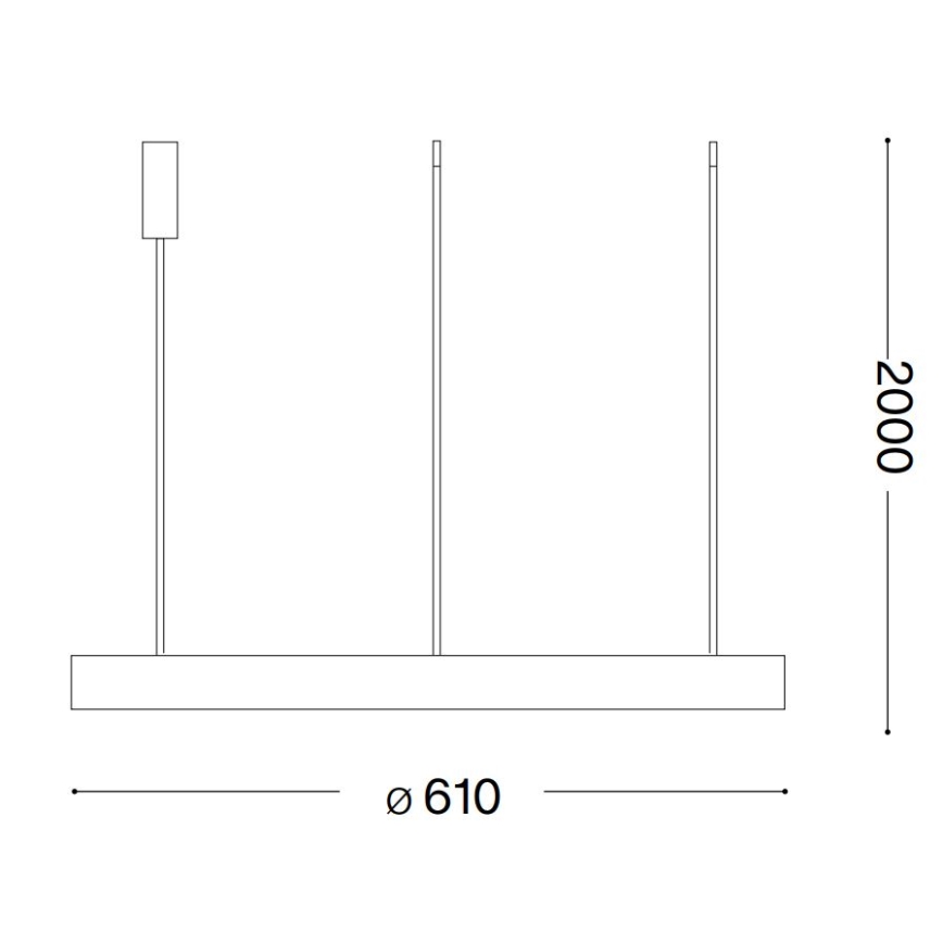 Ideal Lux - LED Żyrandol na lince GEMINI LED/48W/230V śr. 61 cm CRI 90 złoty