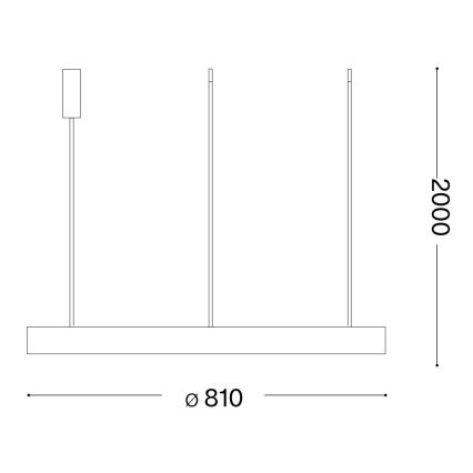 Ideal Lux - LED Żyrandol na lince GEMINI LED/59W/230V śr. 81 cm CRI 90 złoty