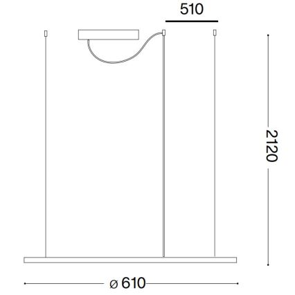 Ideal Lux - LED Żyrandol na lince HULAHOOP LED/28W/230V 3000K śr. 61 cm CRI 90 biały