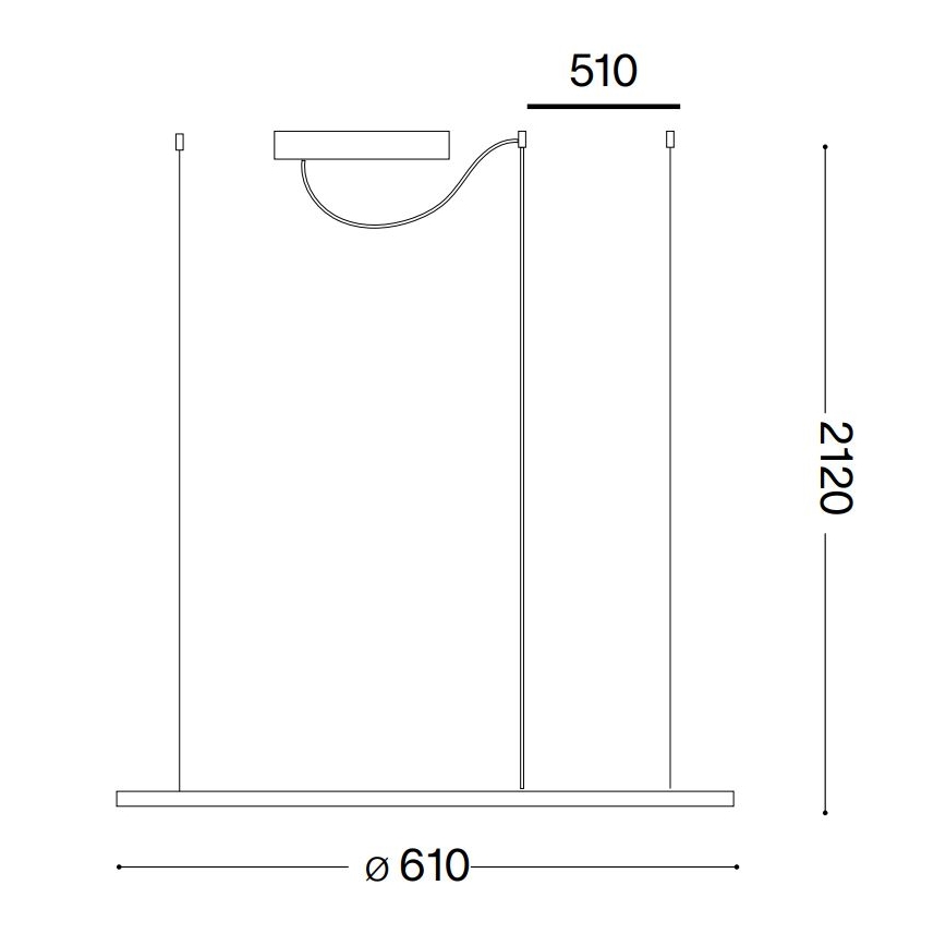 Ideal Lux - LED Żyrandol na lince HULAHOOP LED/28W/230V 3000K śr. 61 cm CRI 90 biały