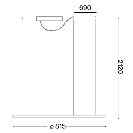 Ideal Lux - LED Żyrandol na lince HULAHOOP LED/39W/230V 3000K śr. 81,5 cm CRI 90 biały