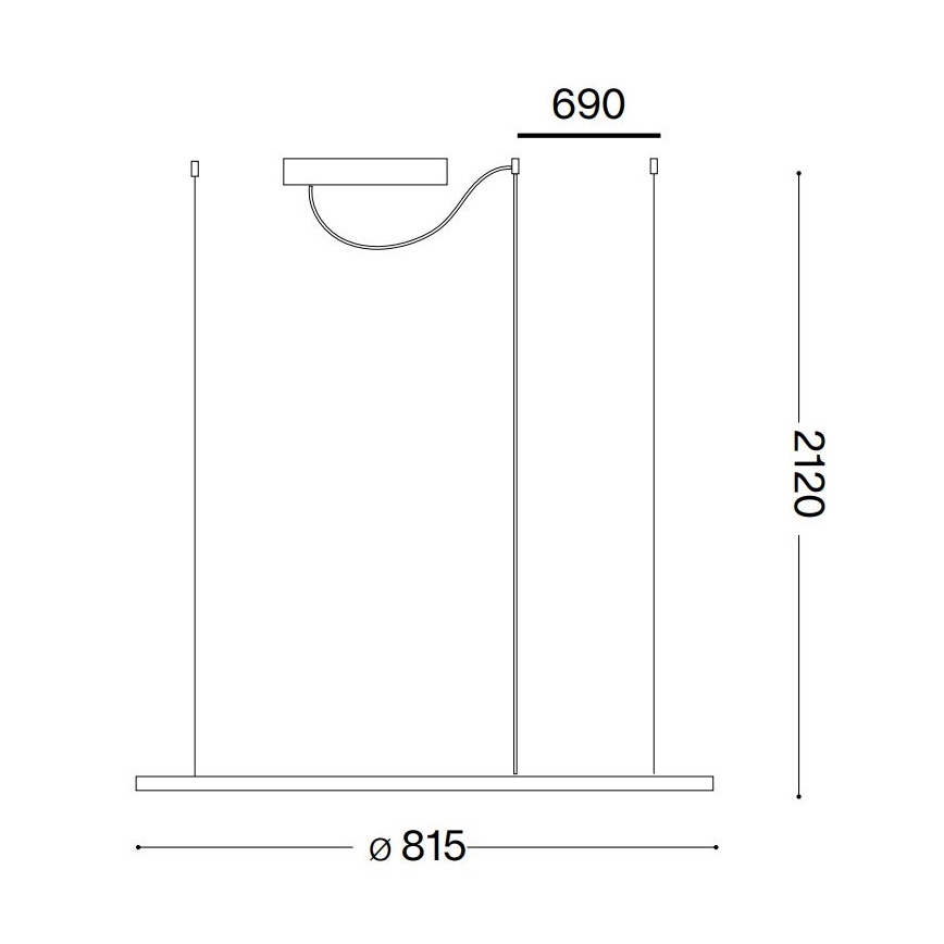 Ideal Lux - LED Żyrandol na lince HULAHOOP LED/39W/230V 3000K śr. 81,5 cm CRI 90 biały